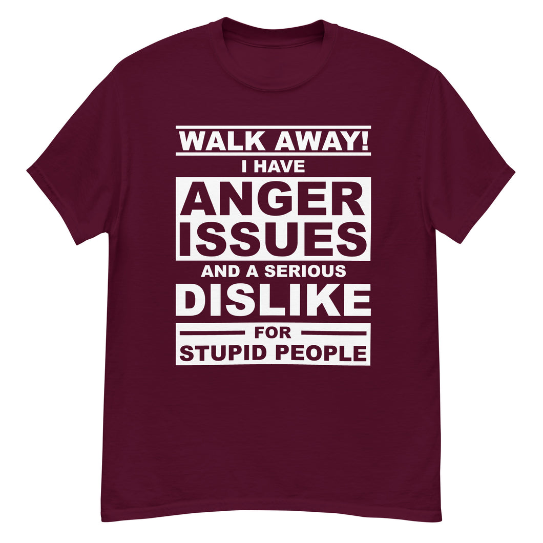 Walk Away I Have Anger Issues For Steelers Haters Skull Men T-Shirt